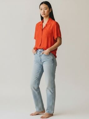 100% Linen, Vintage Jordan Brand Button-Up Shirt. Large.